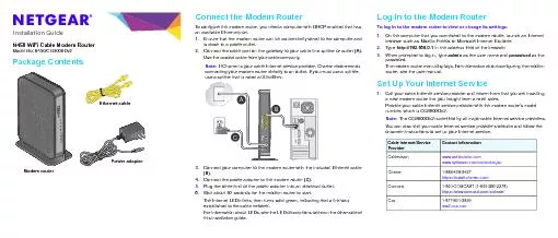 Installation GuideN450 WiFi Cable Modem Router