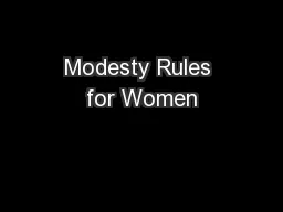 Modesty Rules for Women