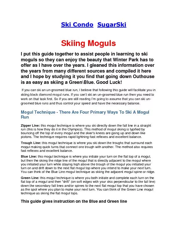 Skiing Moguls