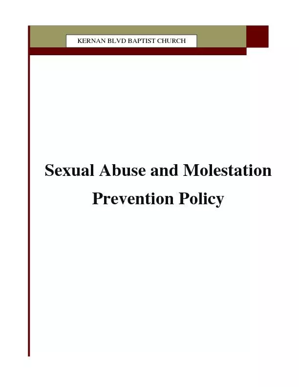 Sexual Abuse and MolestationPrevention Policy