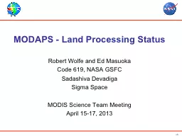 MODAPS - Land Processing Status