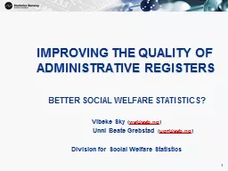 IMPROVING THE QUALITY OF ADMINISTRATIVE REGISTERS