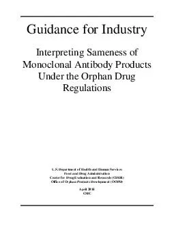 Guidance for IndustryInterpreting Sameness of Monoclonal Antibody Prod