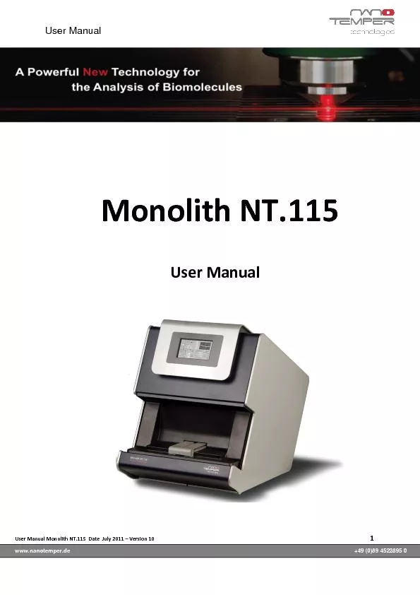 User Manual Monolith NT.1
