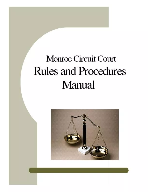 Monroe Circuit Court    Rules and Procedures    Manual