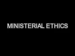 MINISTERIAL ETHICS