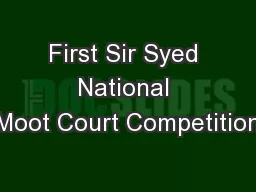 First Sir Syed National Moot Court Competition