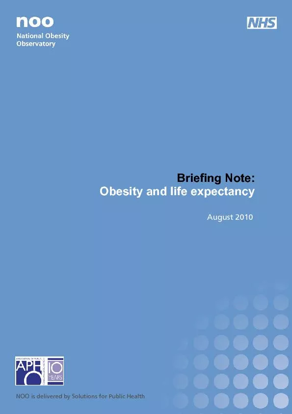 | Obesity and life expectancy