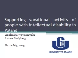 Supporting vocational activity of people with intellectual