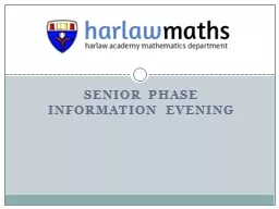 Senior Phase Information Evening