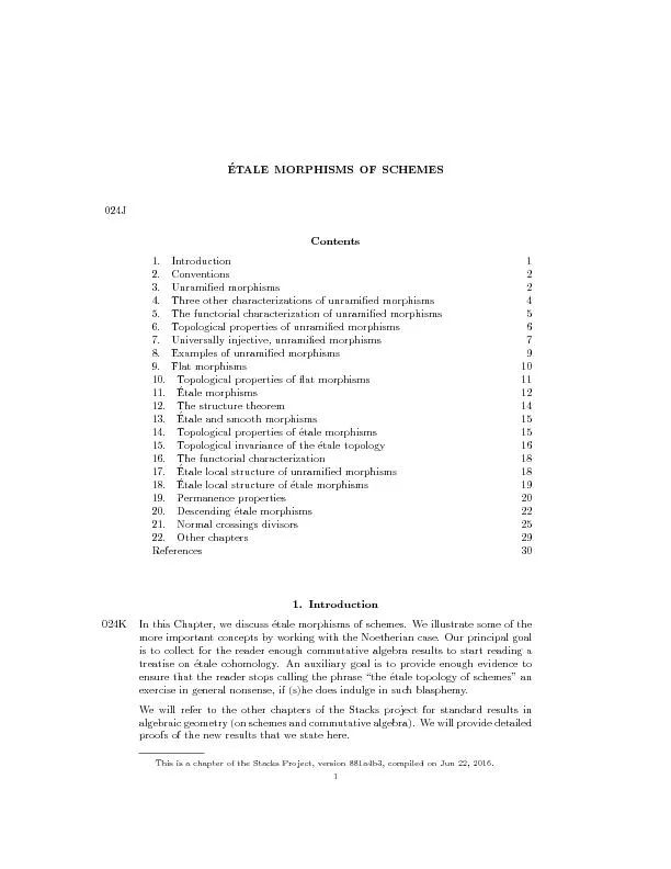 ETALEMORPHISMSOFSCHEMES024JContents1.Introduction12.Conventions23.Unr