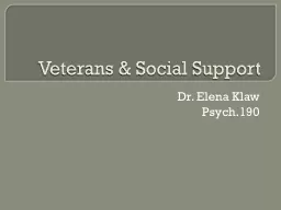 Veterans & Social Support