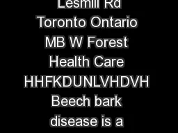 DUNVRUHVWUHFUHDWLRQ UEDQRUHVWUUDQFK  Lesmill Rd Toronto Ontario MB W Forest Health Care