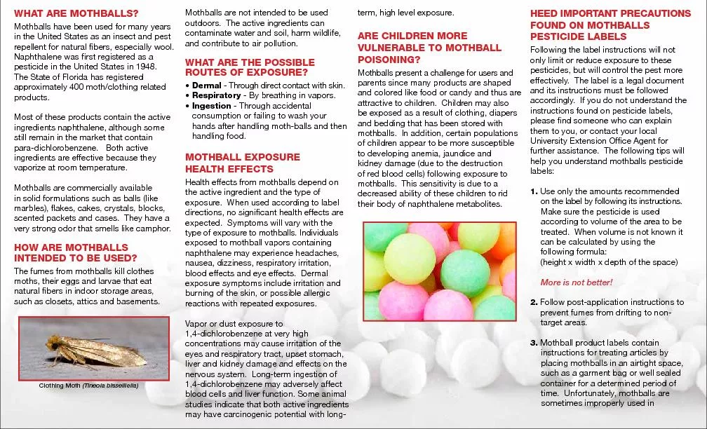 WHAT ARE MOTHBALLS?repellent for natural bers, especially wool.  Naph