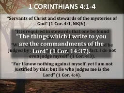 1 CORINTHIANS 4:1-4
