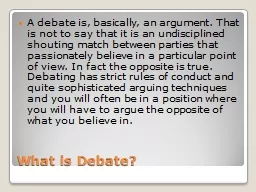 What is Debate?