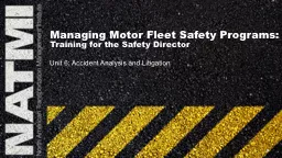 Managing Motor Fleet Safety Programs: