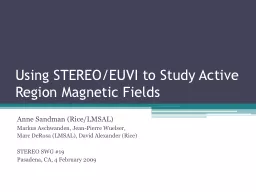 Using STEREO/EUVI to Study Active Region Magnetic Fields