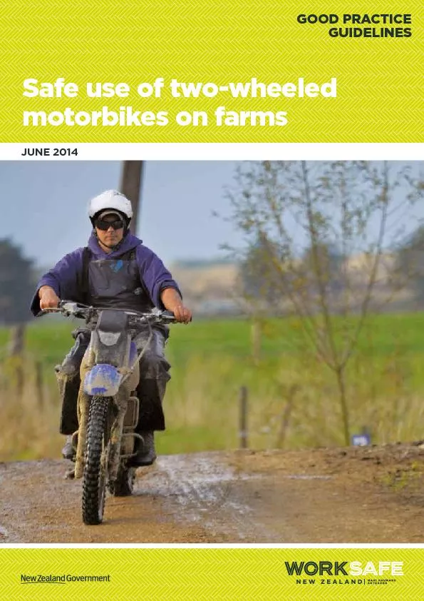 Safe use of two-wheeled motorbikes on farmsGOOD PRACTICE