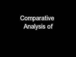 Comparative Analysis of
