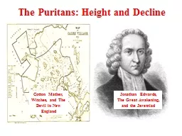 The Puritans: Height and Decline