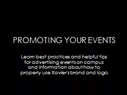 PROMOTING YOUR EVENTS