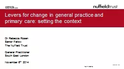 Levers for change in general practice and primary care: set