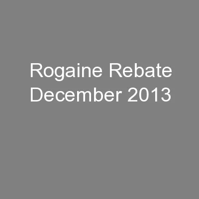 Rogaine Rebate December 2013