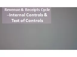 Revenue & Receipts Cycle –
