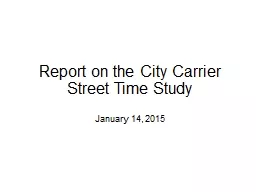 Report on the City Carrier Street Time Study