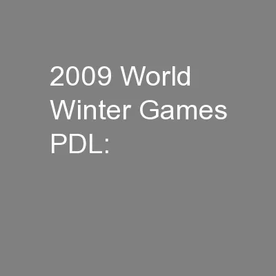2009 World Winter Games PDL: