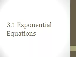 3.1 Exponential Equations