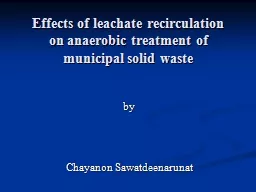 Effects of leachate recirculation