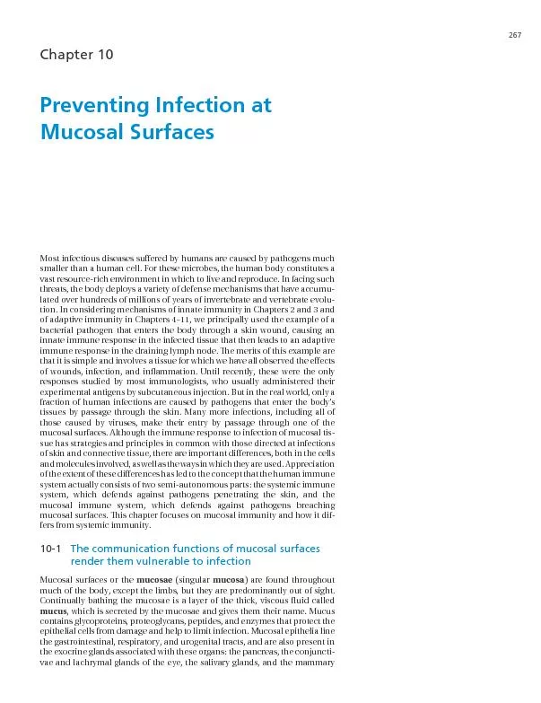 Preventing Infection at Most infectious diseases suered by humans are