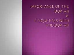 Importance of the Qur’an