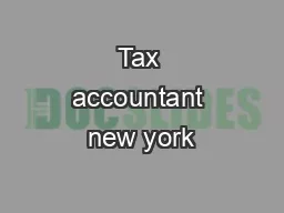 Tax accountant new york