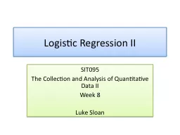 Logistic Regression II