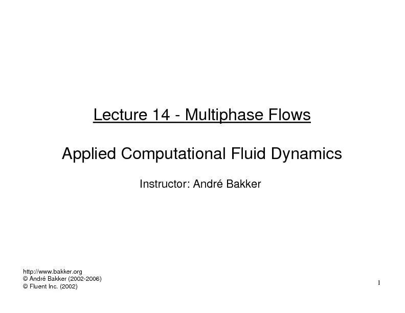 Lecture 14 -Multiphase Flows