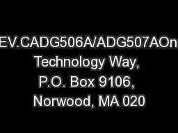 REV.CADG506A/ADG507AOne Technology Way, P.O. Box 9106, Norwood, MA 020