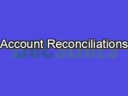 Account Reconciliations
