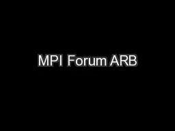 MPI Forum ARB