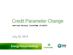 Credit Parameter Change