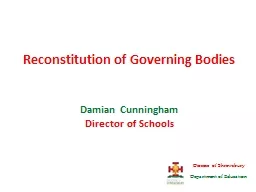 Reconstitution of Governing Bodies