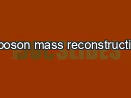 Z boson mass reconstruction