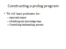 Constructing a prolog program
