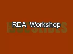 RDA  Workshop