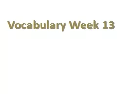 Vocabulary Week 13