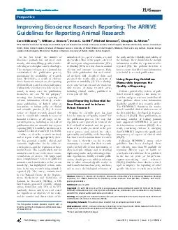 Perspective Improving Bioscience Research Reporting The ARRIVE Guidelines for Re