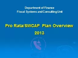 Pro Rata/SWCAP Plan Overview