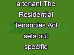 Residential Tenancies Act  What are the rules for belongings left behind by a tenant The